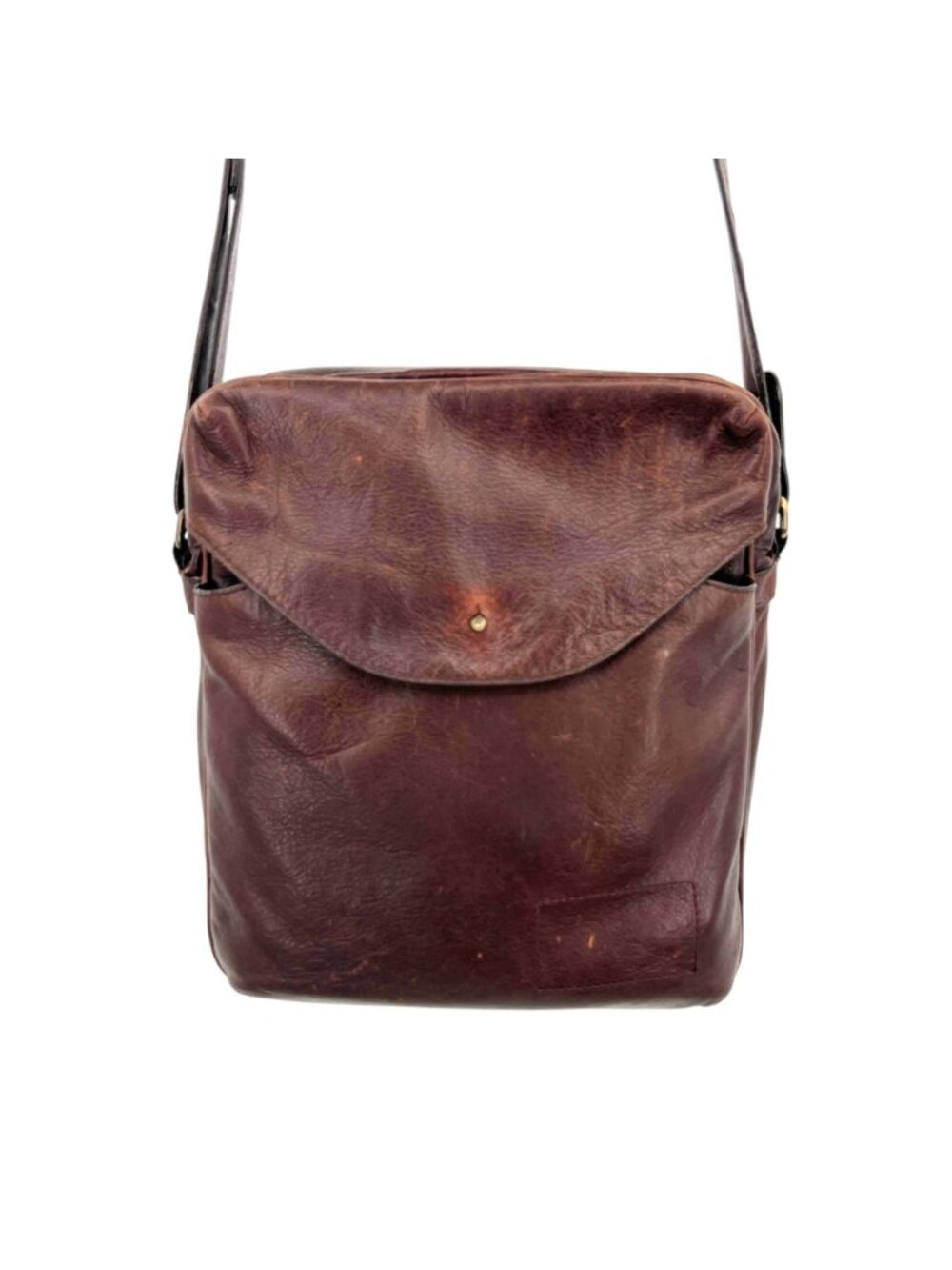 Banana Republic Brown Leather Messenger Bag Work Crossbody Adjustable Strap